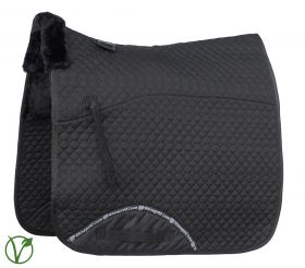 Rhinegold Luxe Fur Dressage Saddle Cloth Black - Rhinegold