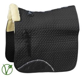 Rhinegold Luxe Fur Dressage Saddle Cloth Black/Natural - Rhinegold