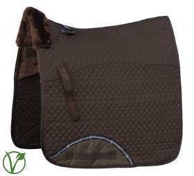 Rhinegold Luxe Fur Dressage Saddle Cloth Brown - Rhinegold