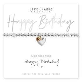 Life Charms Happy Birthday Hearts Bracelet - Life Charms