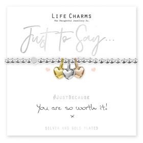 Life Charms You're Worth It Hearts Bracelet - Life Charms