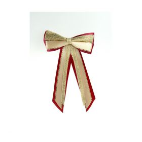 ShowQuest Hairbow and Tails Burgundy - Cream - Gold