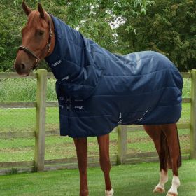 Premier Equine Stratus Stable Rug 100g with Neck Cover Navy - Premier Equine