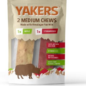 Yakers Strawberry/Apple Dog Chew Medium Twin Pack