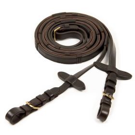 Schockemohle Rubber Bridle Reins with Buckle Brown - Gold