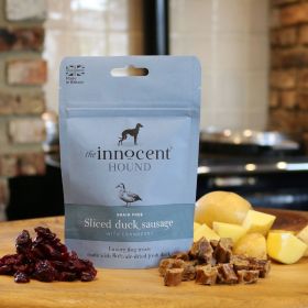 The Innocent Hound Sliced Duck Sausage with Cranberry Treats - 70g - The Innocent Hound