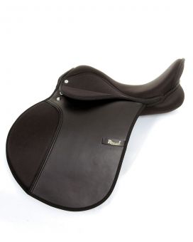 Rhinegold Synthetic GP Saddle Black - Extra Wide Fit