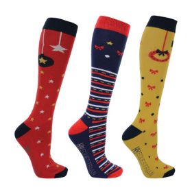Hy Equestrian Christmas Decorations Socks (Pack of 3) - HY