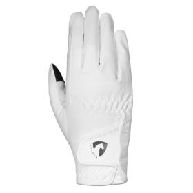 Hy Equestrian Sparkle Touch Riding Gloves-White-Small - HY