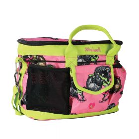 Hy Equestrian Thelwell Collection Hugs Grooming Bag - Pink/Lime/Hot Pink - One Size