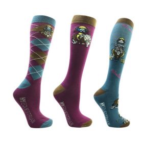 Hy Equestrian Thelwell Collection Pony Friends Socks (Pack of 3) Adults size 4-8 -  HY