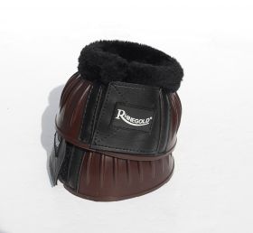 Rhinegold Fleece Trim Over-Reach Boot Brown/Black - Rhinegold