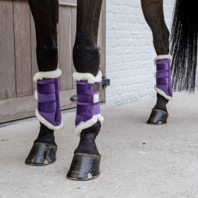 Kentucky Velvet Contrast Brushing Boots - Bordeaux -  Kentucky Horsewear