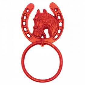 Perry Horse Shoe Tie Rings on Plate - Red