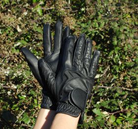 Rhinegold Luxe Leather Riding Glove Black -  Rhinegold