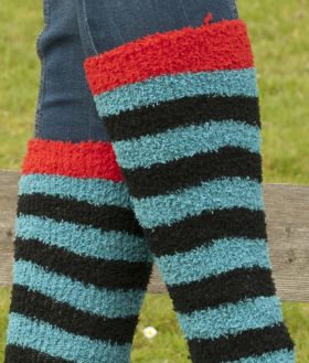 Rhinegold Junior Soft Touch Knee High Socks -  Black Turquoise