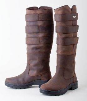 Rhinegold Elite Colorado Leather Boot Ladies- Fully Adjustable Leg Width - Rhinegold