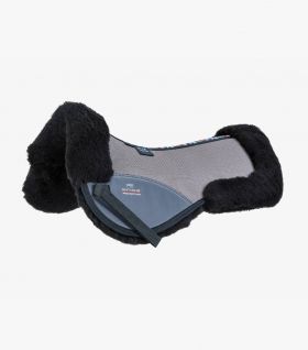 Premier Equine Airtechnology Shockproof Wool Saddle Pad - Half Pad - Grey Black