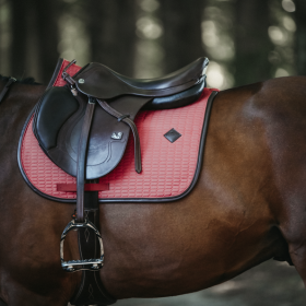 Kentucky Colour Edition Leather Jumping Saddle Pad - Coral - Kentucky Horsewear