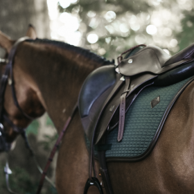 Kentucky Colour Edition Leather Jumping Saddle Pad - Olive Green - Kentucky Horsewear