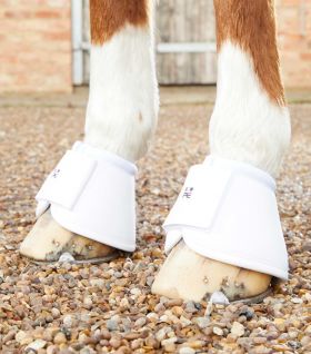 Premier Equine Carbon Wrap Over Reach Boots - White