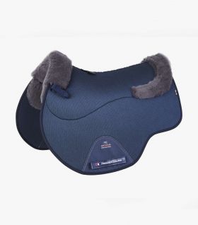 Premier Equine Close Contact Airtechnology Shockproof Wool Saddle Pad - GP/Jump Square Navy/Grey Wool