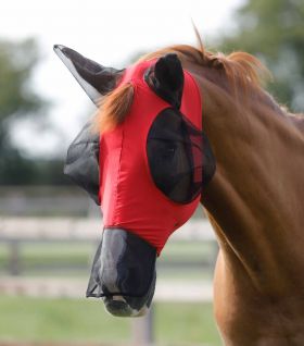 Premier Equine Comfort Tech Lycra Fly Mask Xtra Red