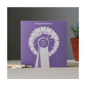 Deckled Edge Colour Block Pony Card - Congratulations