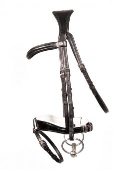 Henry James Patent Dressage Bridle With White Padding - Black