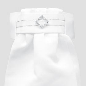 Equetech Deluxe Ready Tied Stock -  White/ Diamond Diamante