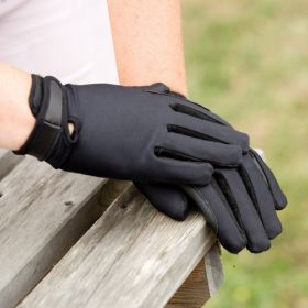 Equetech Stretch Show Gloves Adults  Black -  Equetech