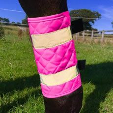 Equisafety Quilted Reflective Leg Boots  Fluorescent Pink