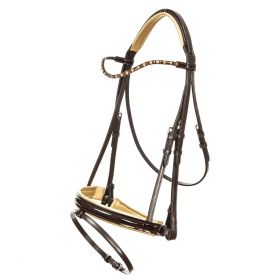 Imperial Riding Layla Snaffle Bridle Black/Gold - Imperial Riding