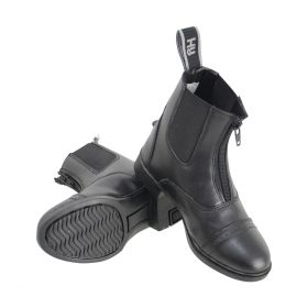 HyLAND York Synthetic Zip Jodhpur Boots Adults Black