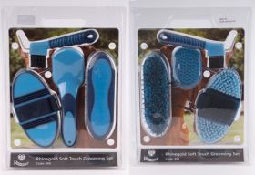 Rhinegold Soft Touch Grooming Brush Set Navy