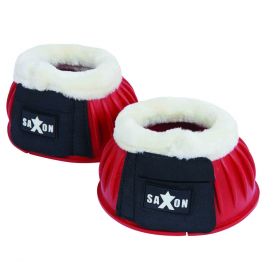 Saxon Fleece Trim Rubber Bell Boots - Red