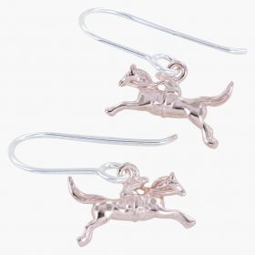 Reeves & Reeves Sterling Silver and Gold Plate Racing Horse Earrings