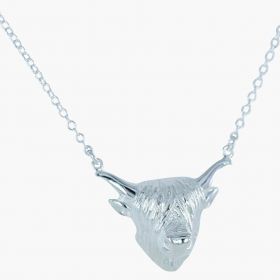 Reeves & Reeves Sterling Silver Highland Cow Necklace