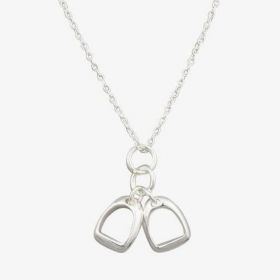 Reeves & Reeves Sterling Silver Two Stirrup Charm Necklace
