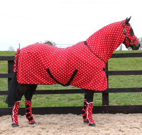 Supreme Products Dotty Fleece Rug - Rosette Red - 