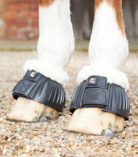 Premier Equine Techno Wool Rubber Bell Over Reach Boots - Black