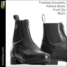 Tredstep Donatello Paddock Boots Front Zip - Black - Tredstep Ireland