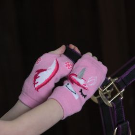Equetech Childs Unicorn Fingerless Knit Gloves